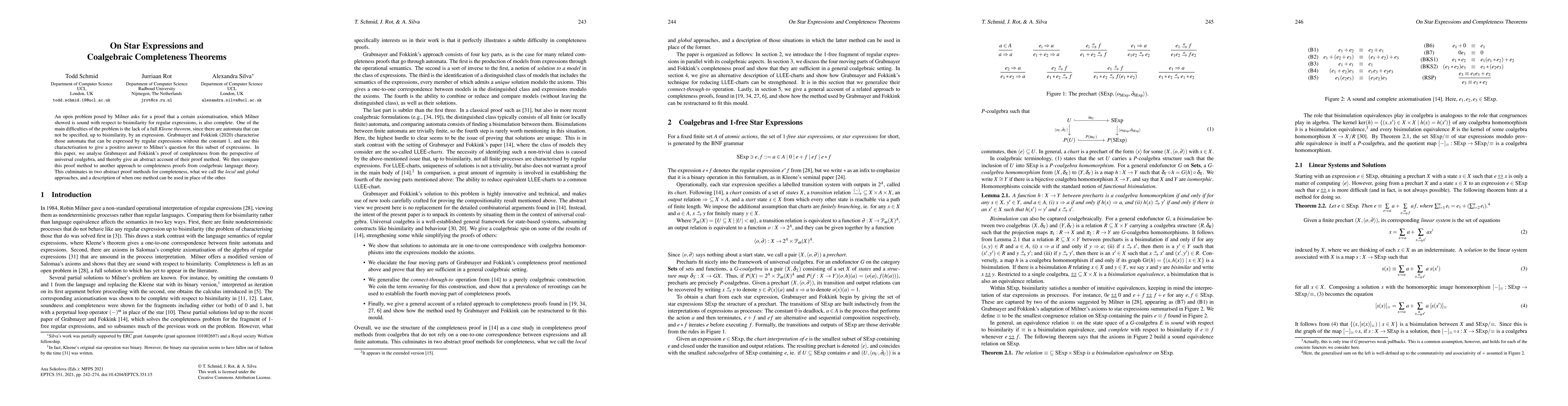 Thumbnail for On Star Expressions and Coalgebraic Completeness Theorems