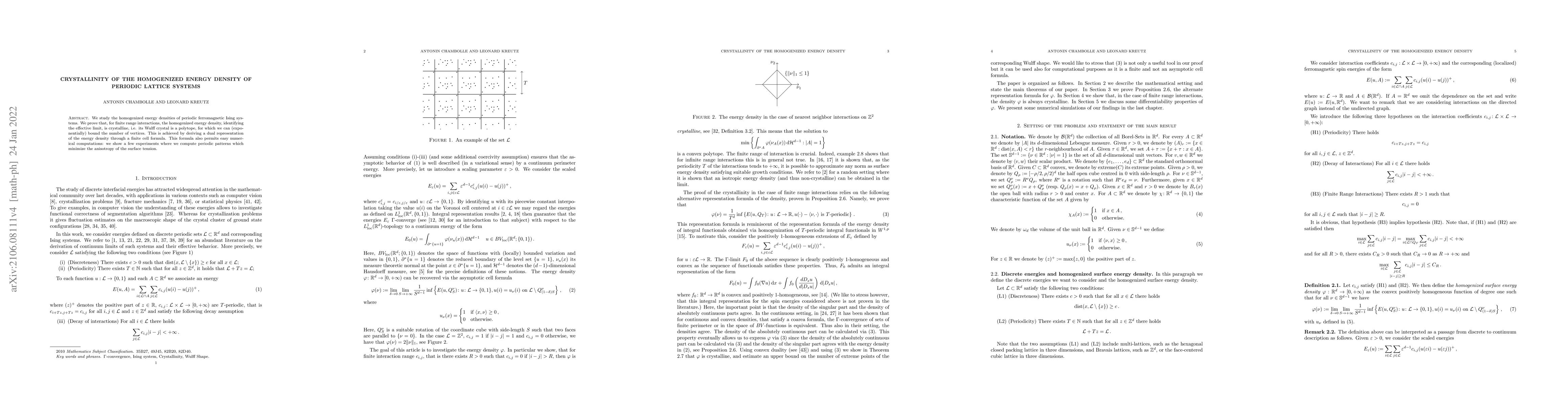 Thumbnail for Crystallinity of the homogenized energy density of periodic lattice
  systems