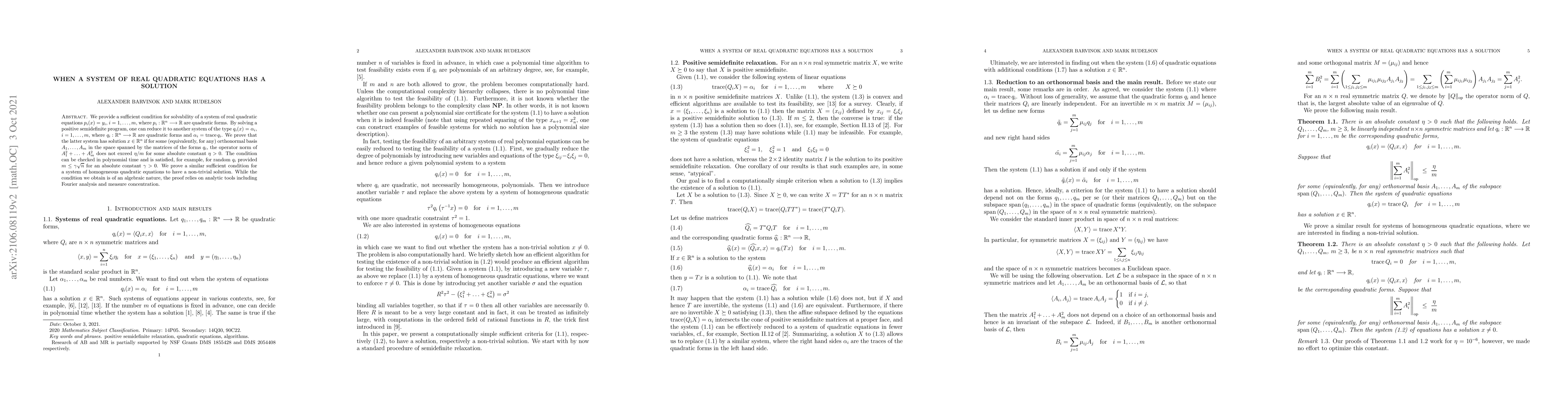 Thumbnail for When a system of real quadratic equations has a solution