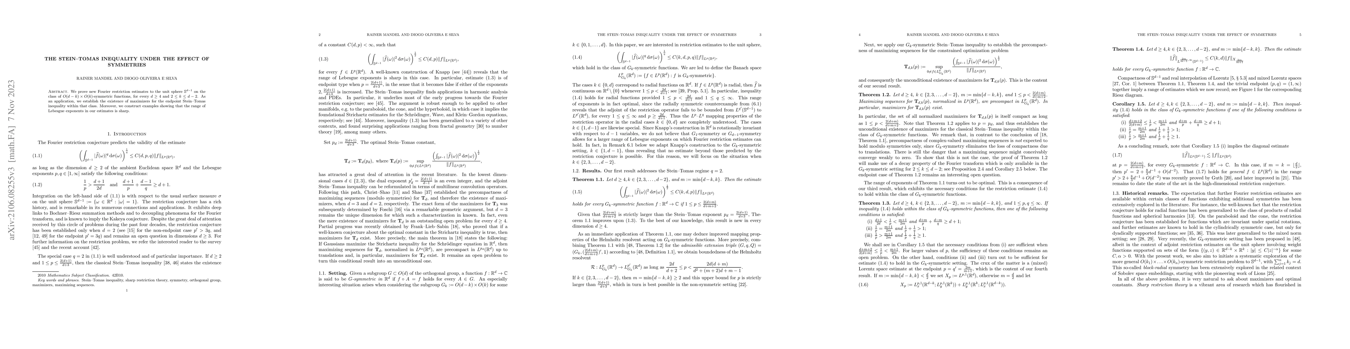 Thumbnail for The Stein-Tomas inequality under the effect of symmetries