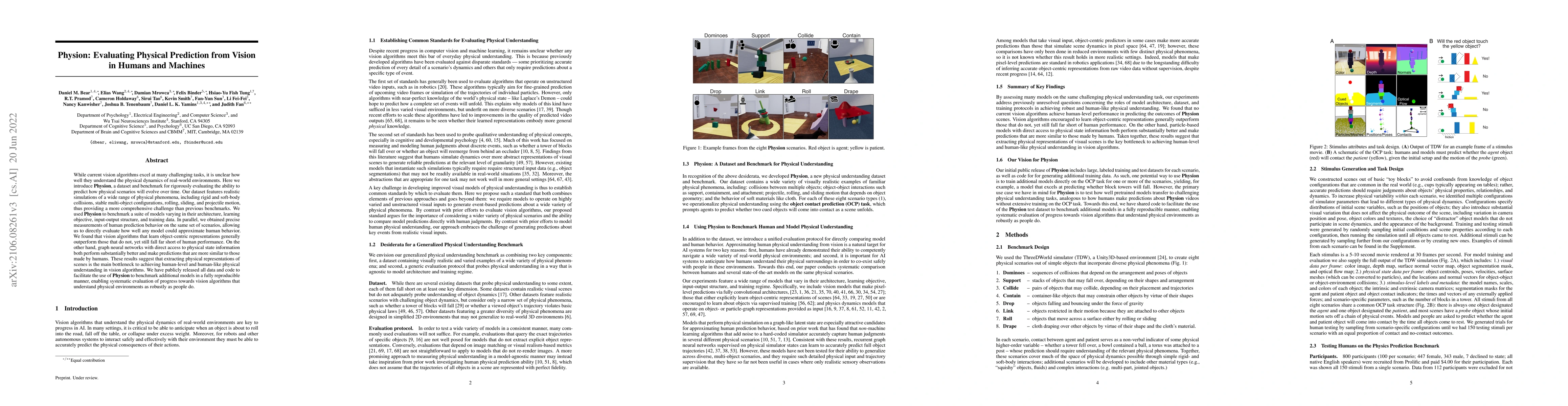 Thumbnail for Physion: Evaluating Physical Prediction from Vision in Humans and
  Machines