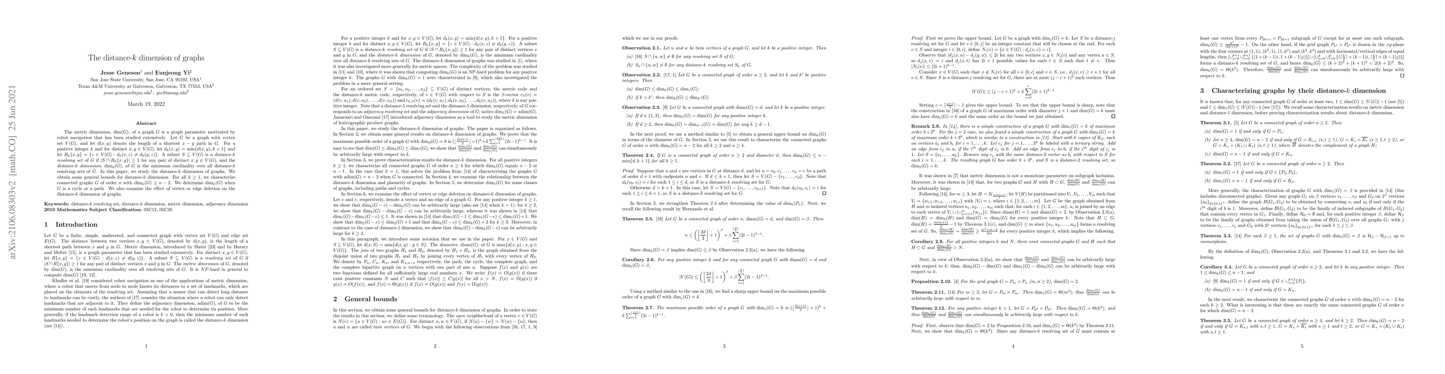 Thumbnail for The distance-k dimension of graphs