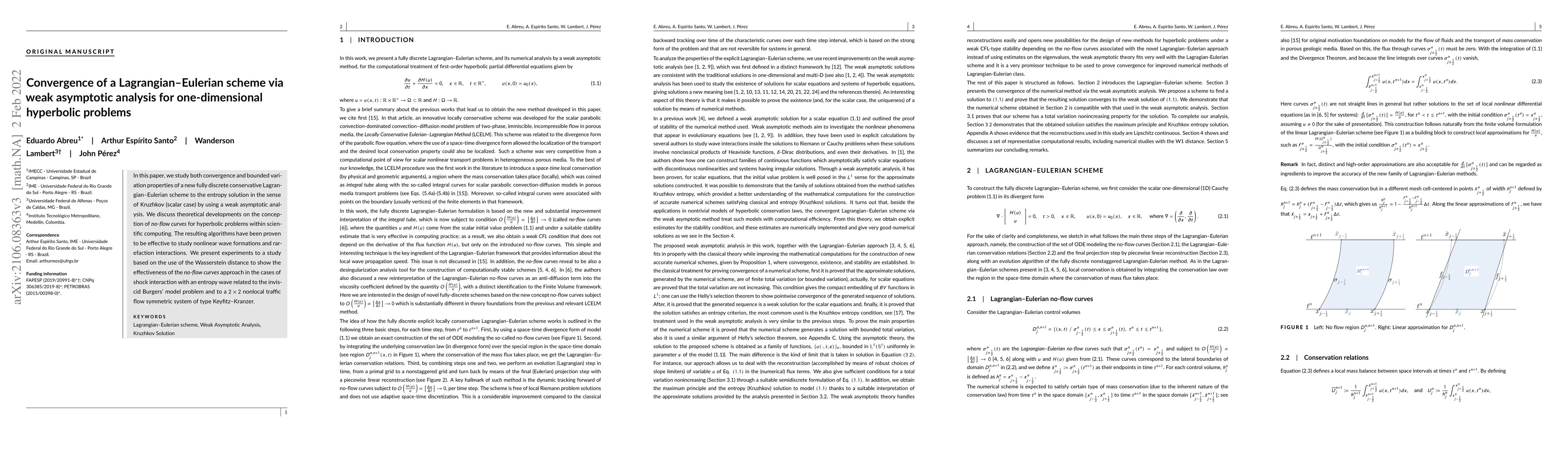 Thumbnail for Convergence of a Lagrangian-Eulerian scheme by a weak asymptotic
  analysis for one-dimensional hyperbolic problems
