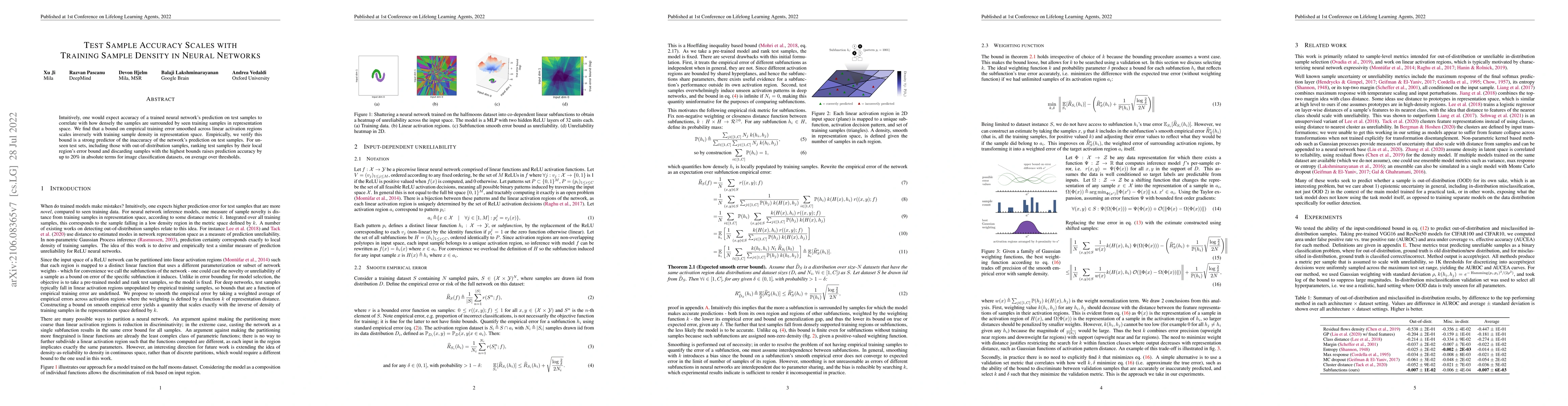 Thumbnail for Test Sample Accuracy Scales with Training Sample Density in Neural
  Networks