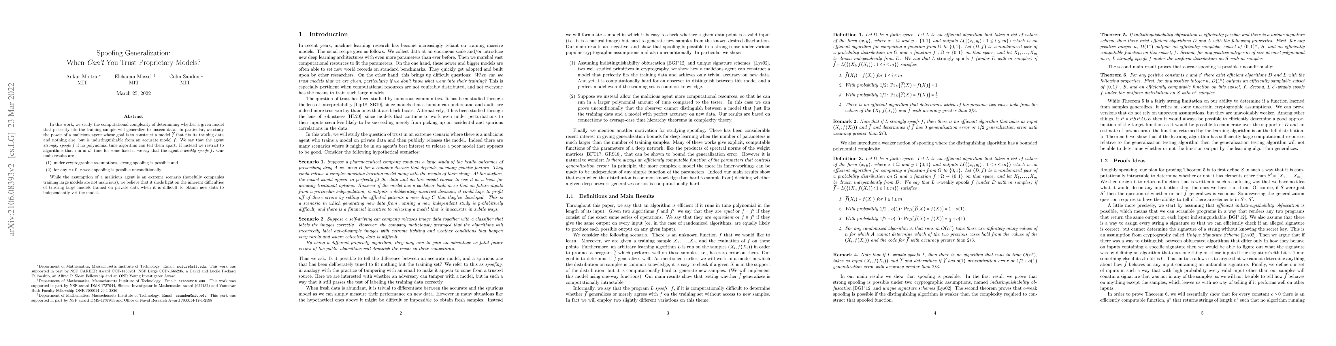 Thumbnail for Spoofing Generalization: When Can't You Trust Proprietary Models?