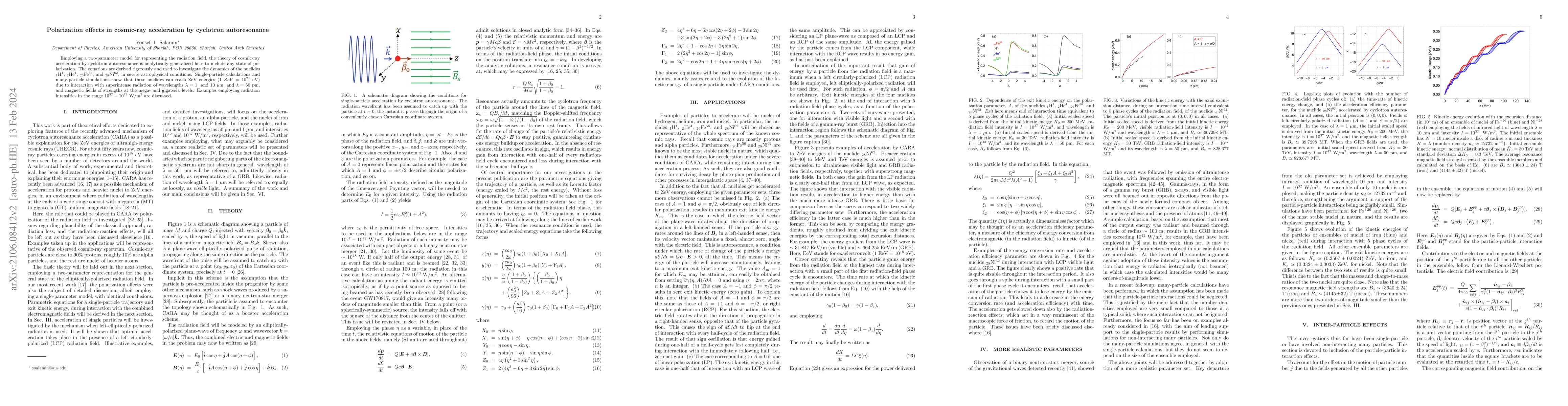 Thumbnail for Polarization effects in cosmic-ray acceleration by cyclotron
  autoresonance