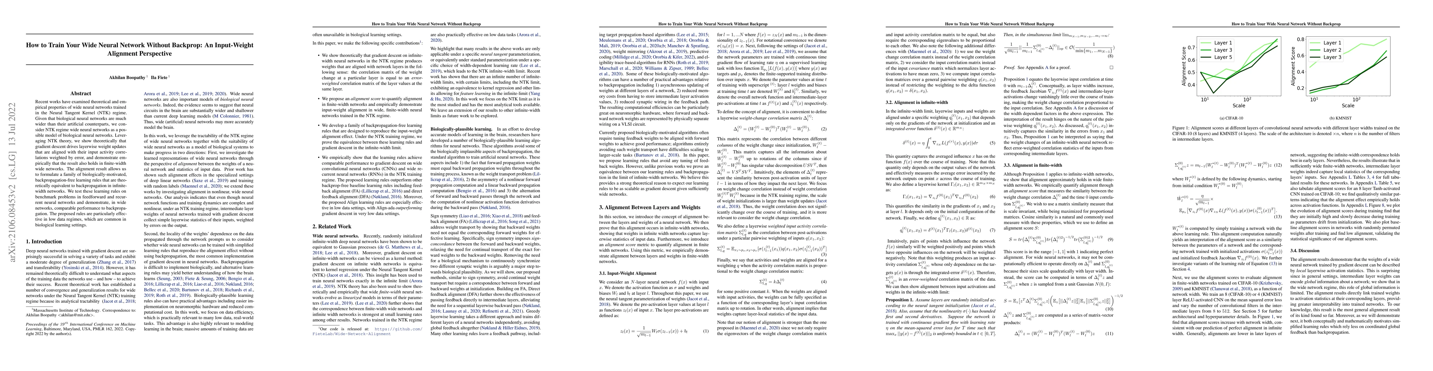 Thumbnail for How to Train Your Wide Neural Network Without Backprop: An Input-Weight
  Alignment Perspective