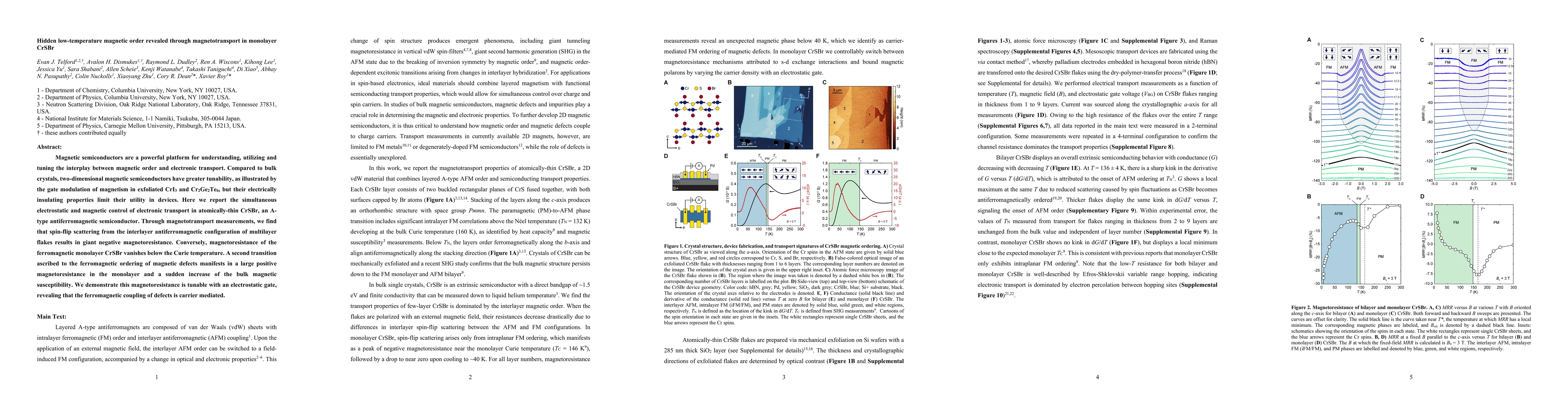 Thumbnail for Hidden low-temperature magnetic order revealed through magnetotransport
  in monolayer CrSBr