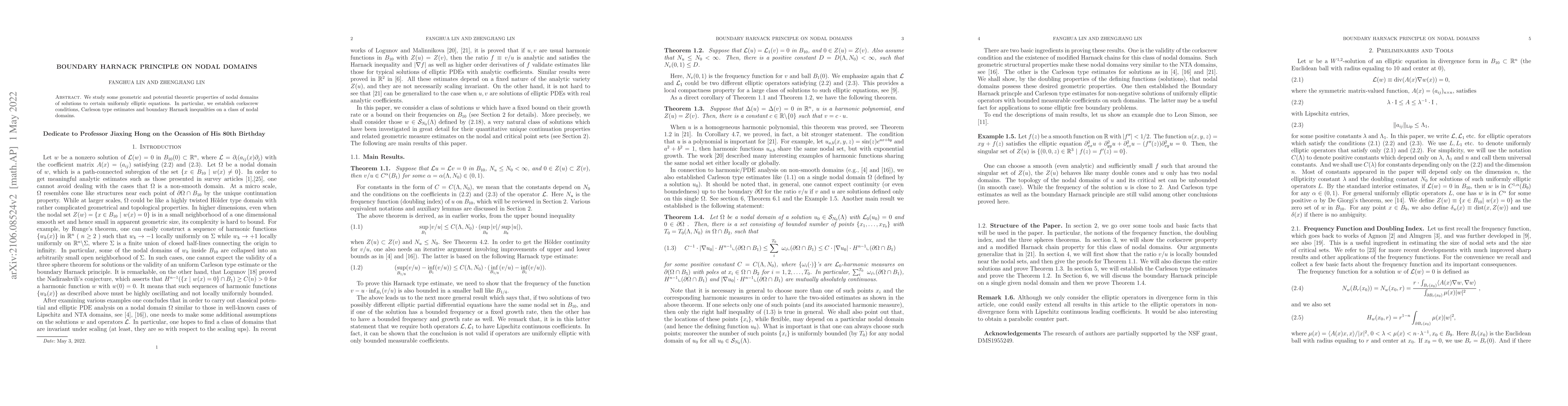 Thumbnail for Boundary Harnack Principle on Nodal Domains
