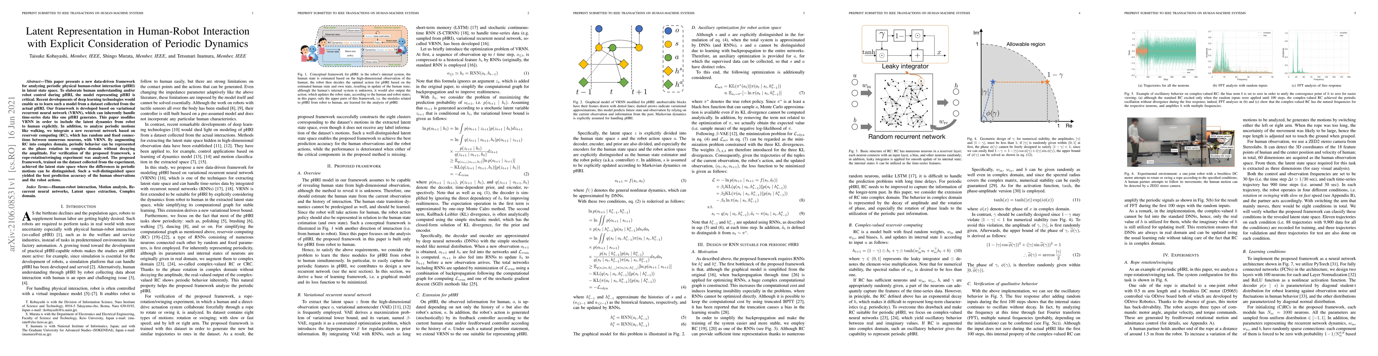 Thumbnail for Latent Representation in Human-Robot Interaction with Explicit
  Consideration of Periodic Dynamics
