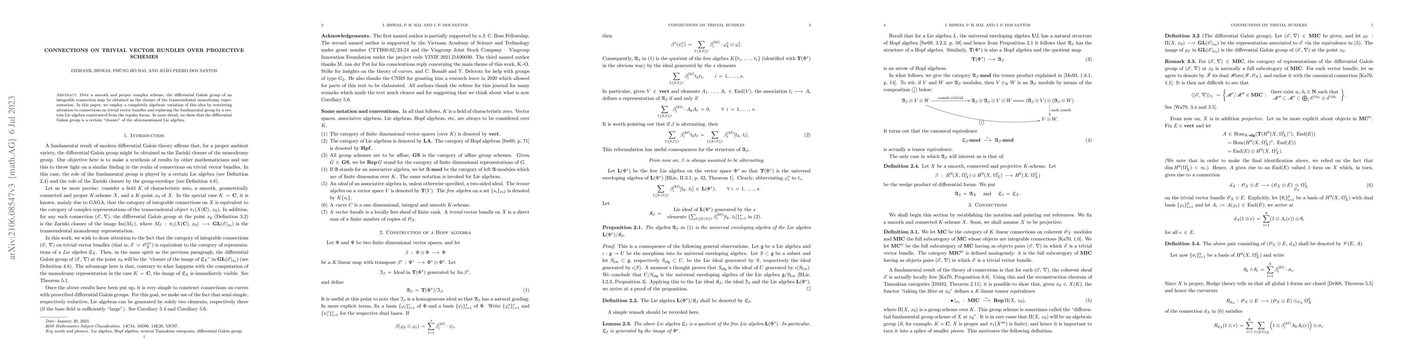 Thumbnail for Connections on trivial vector bundles over projective schemes