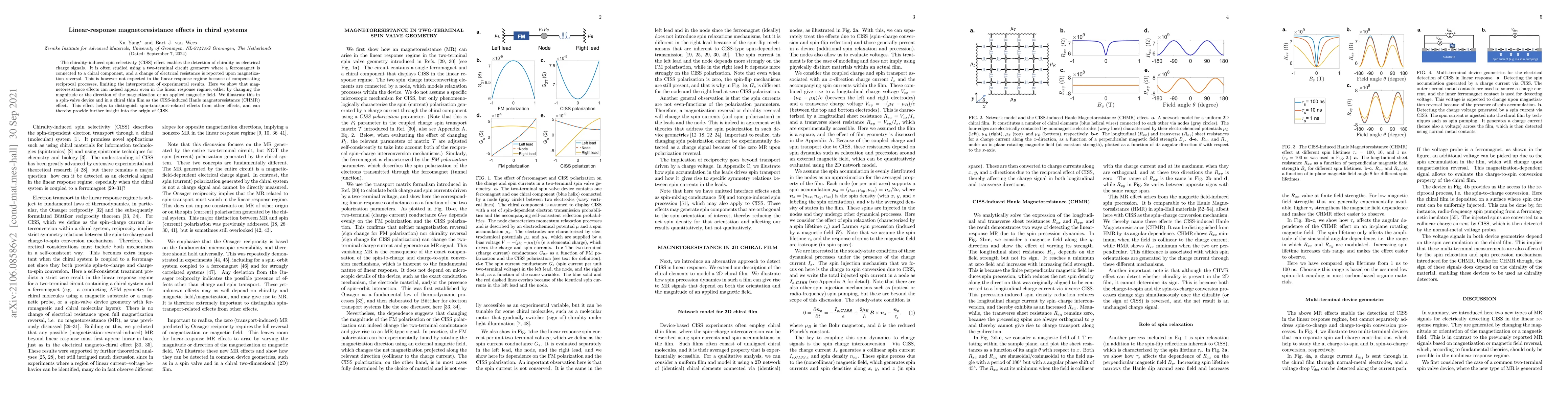 Thumbnail for Linear-response magnetoresistance effects in chiral systems