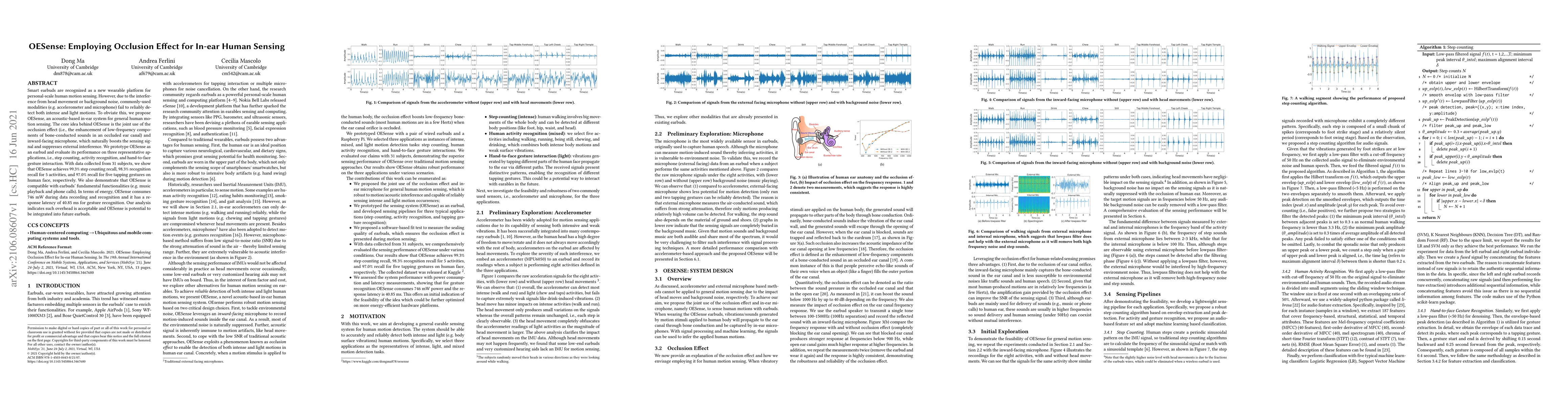 Thumbnail for OESense: Employing Occlusion Effect for In-ear Human Sensing