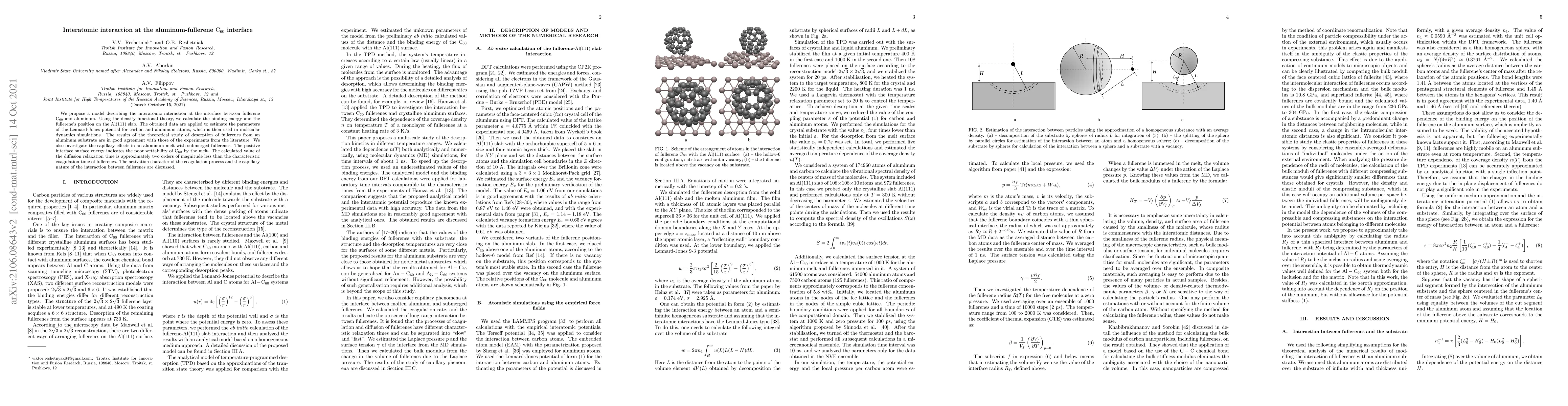 Thumbnail for Interatomic interaction at the aluminum-fullerene $\mathrm{C}_{60}$
  interface