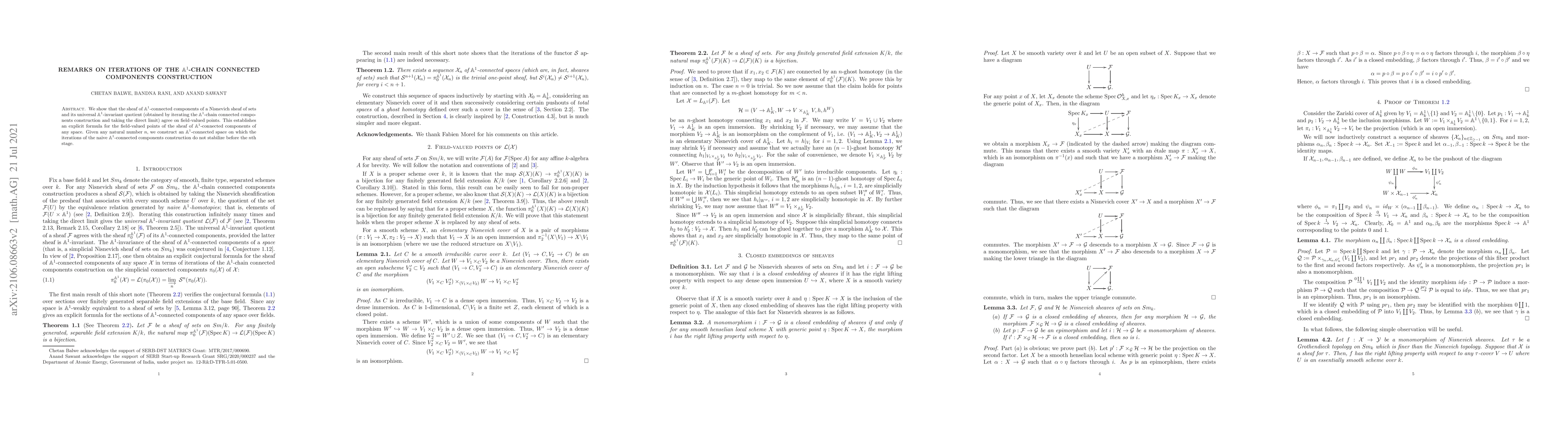 Thumbnail for Remarks on iterations of the $\mathbb A^1$-chain connected components
  construction