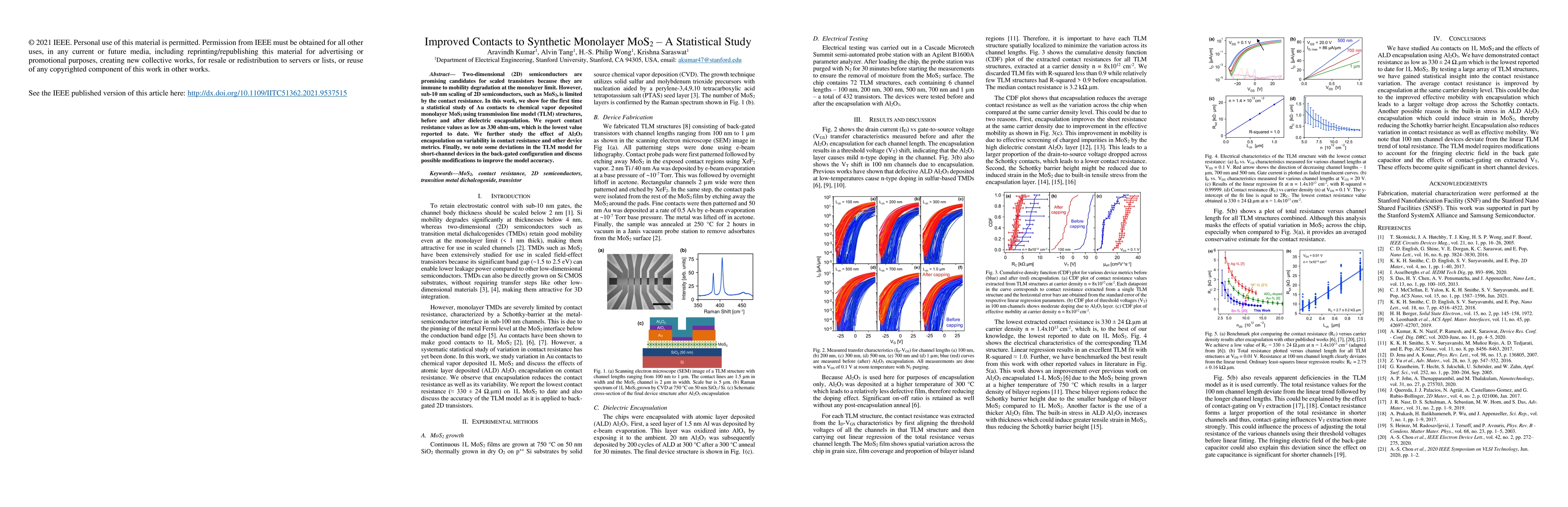 Thumbnail for Statistical Analysis of Contacts to Synthetic Monolayer MoS2