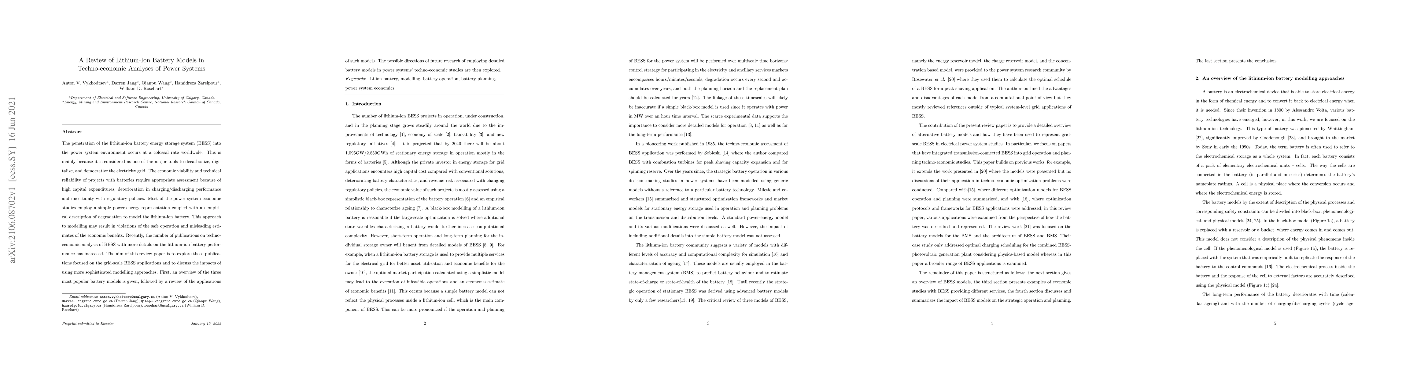 Thumbnail for A Review of Lithium-Ion Battery Models in Techno-economic Analyses of
  Power Systems
