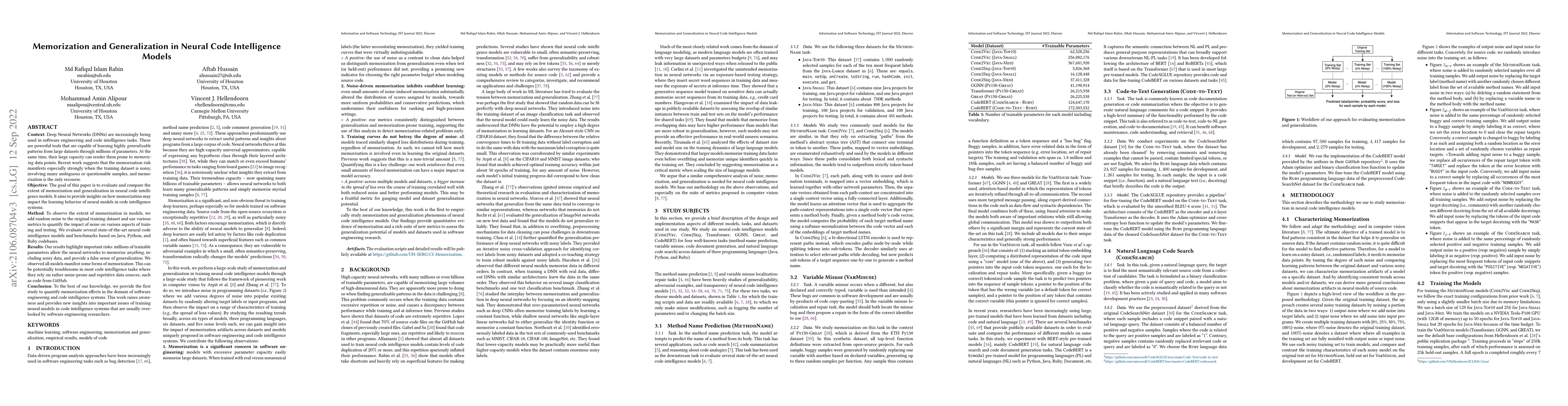 Thumbnail for Memorization and Generalization in Neural Code Intelligence Models