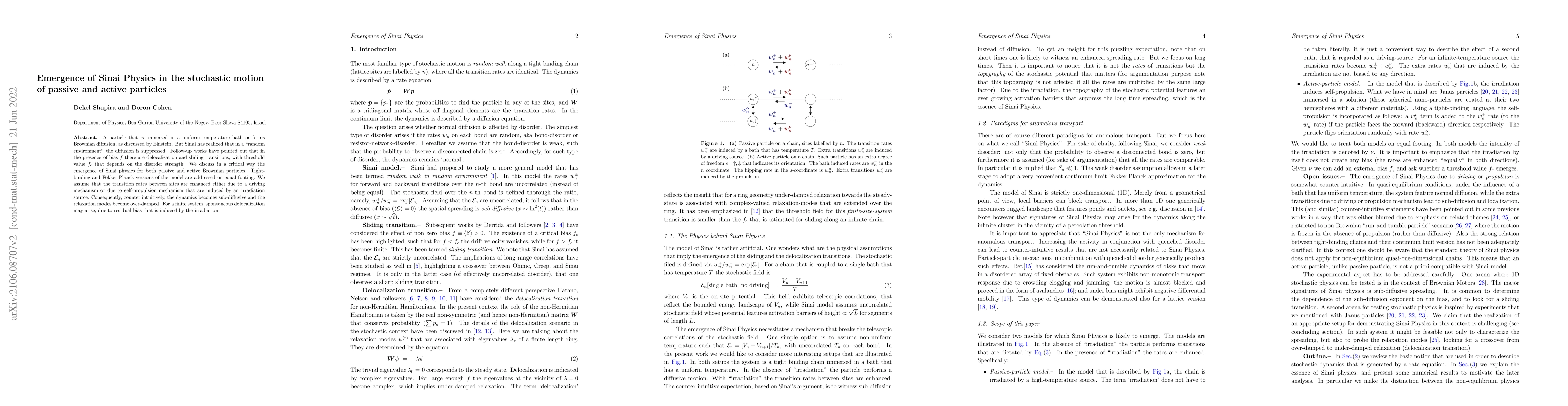 Thumbnail for Emergence of Sinai Physics in the stochastic motion of passive and
  active particles