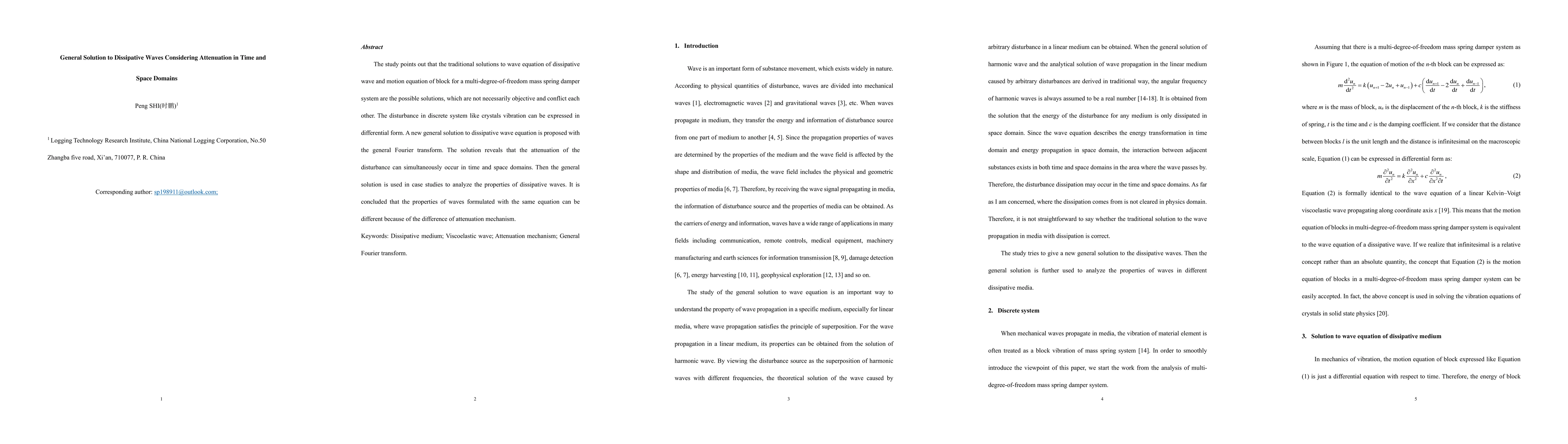 Thumbnail for Solution to Waves in Dissipative Media with Reciprocal Attenuation in
  Time and Space Domains