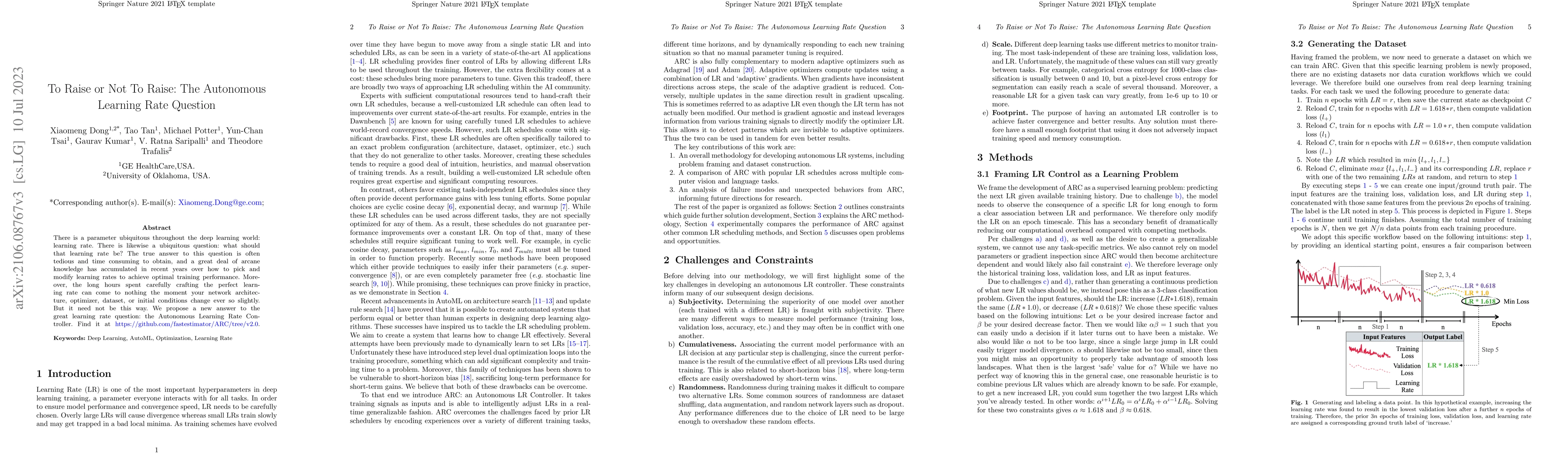 Thumbnail for To Raise or Not To Raise: The Autonomous Learning Rate Question