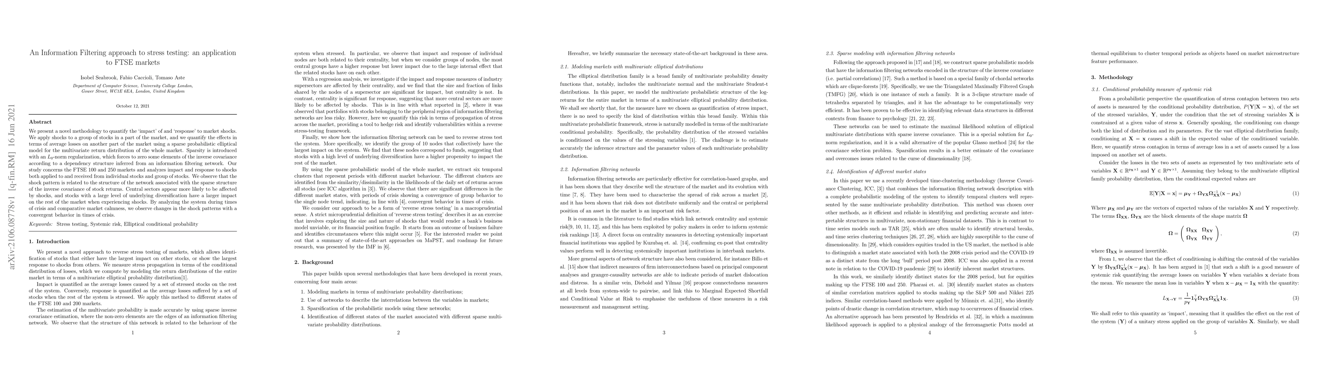 Thumbnail for An Information Filtering approach to stress testing: an application to
  FTSE markets