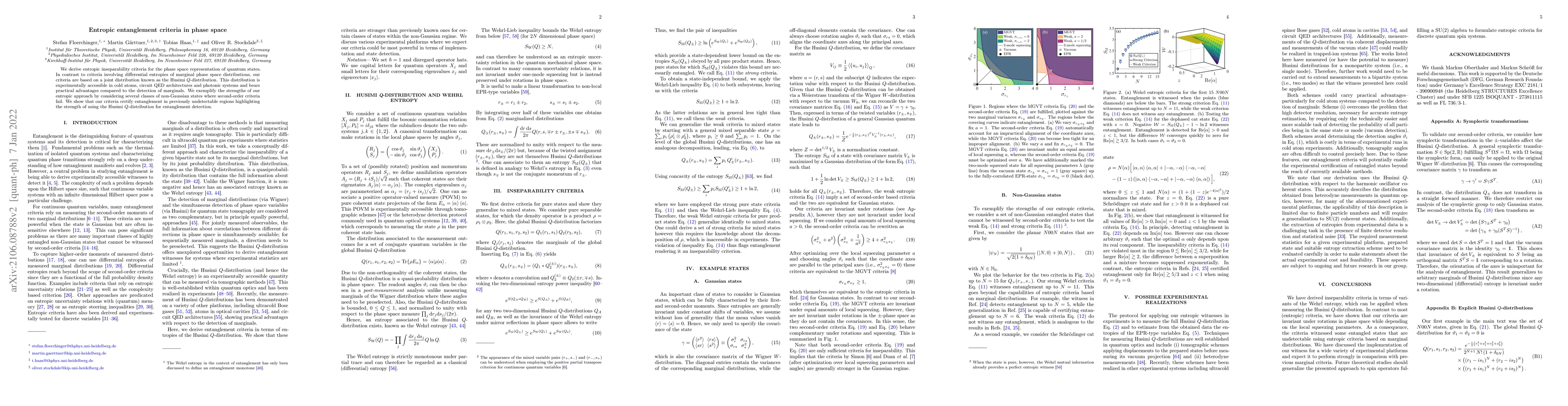 Thumbnail for Entropic entanglement criteria in phase space