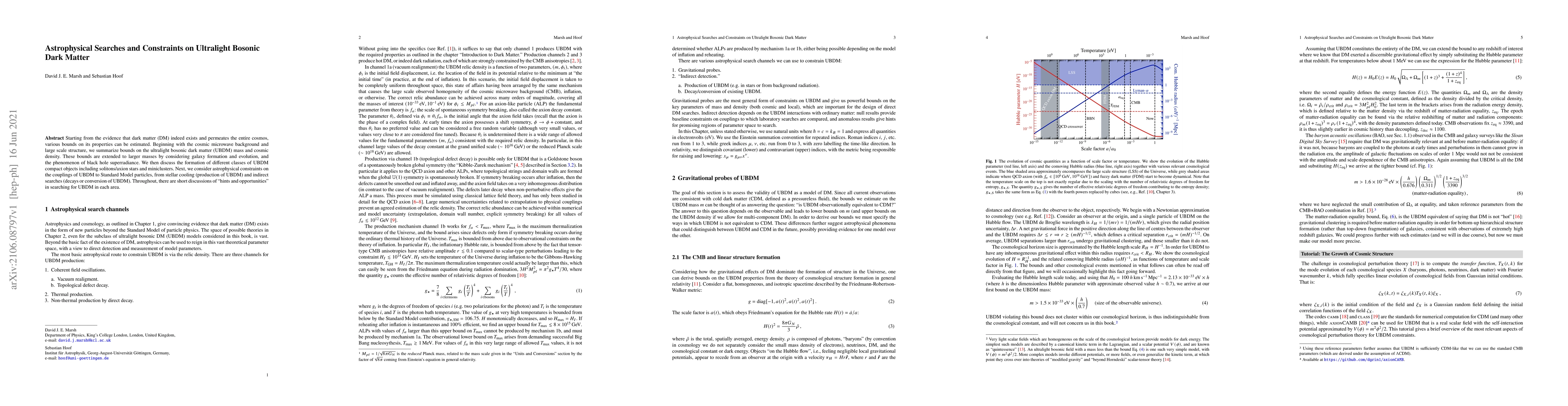 Thumbnail for Astrophysical Searches and Constraints on Ultralight Bosonic Dark Matter