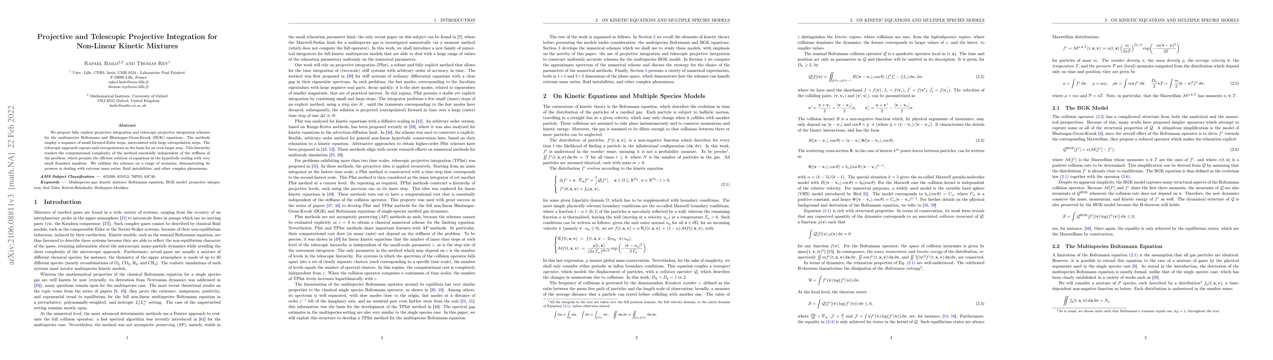 Thumbnail for Projective and Telescopic Projective Integration for Non-Linear Kinetic
  Mixtures