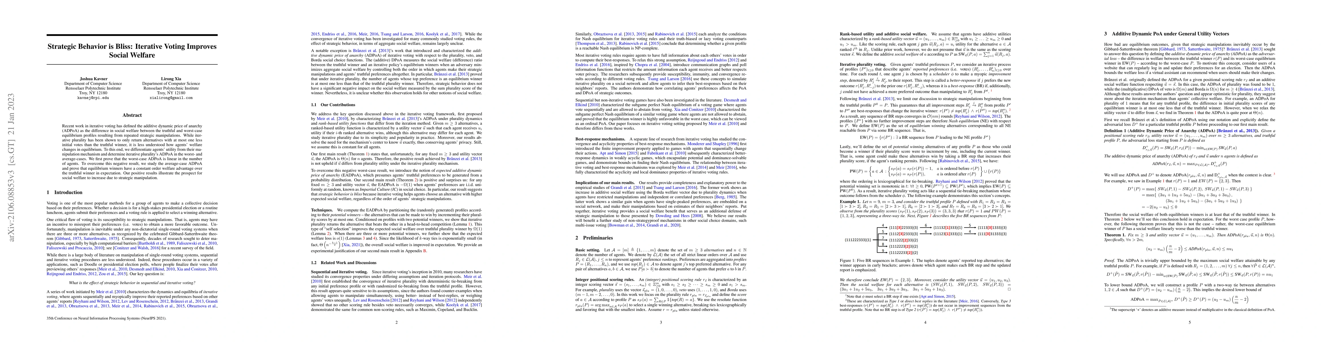 Thumbnail for Strategic Behavior is Bliss: Iterative Voting Improves Social Welfare