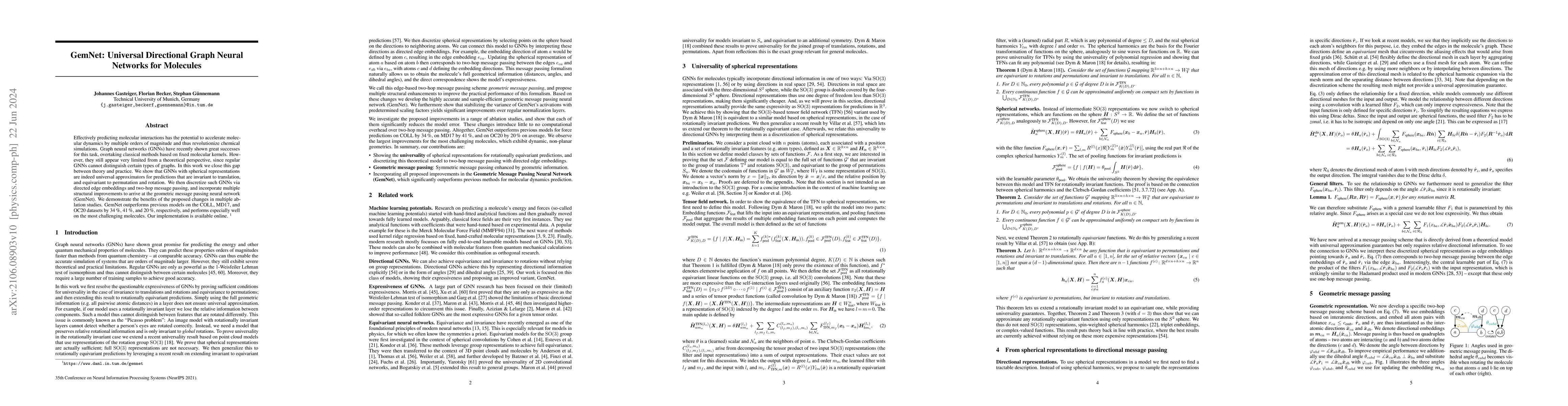 Thumbnail for GemNet: Universal Directional Graph Neural Networks for Molecules