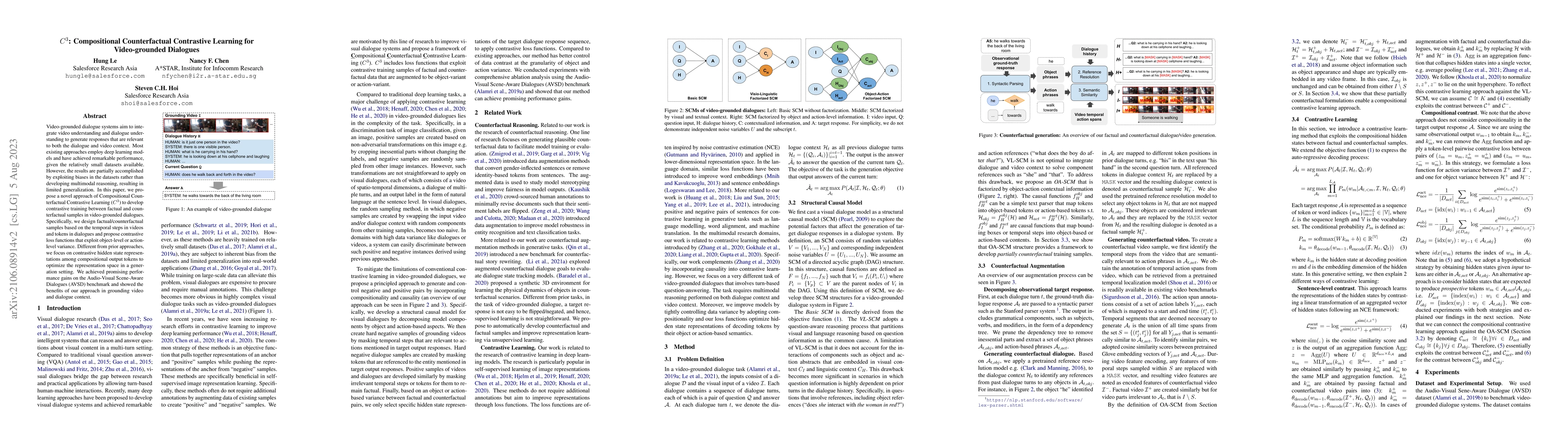 Thumbnail for $C^3$: Compositional Counterfactual Contrastive Learning for
  Video-grounded Dialogues