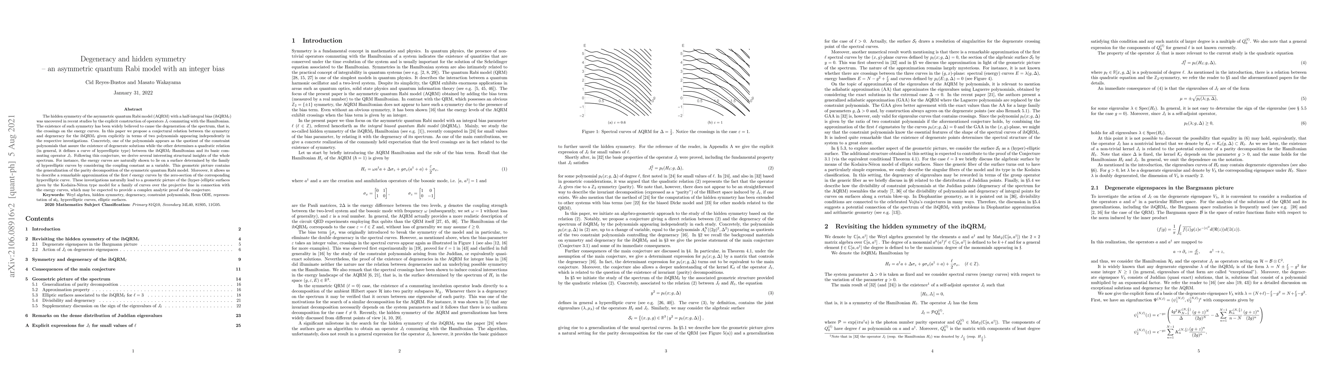 Thumbnail for Degeneracy and hidden symmetry -- an asymmetric quantum Rabi model with
  an integer bias