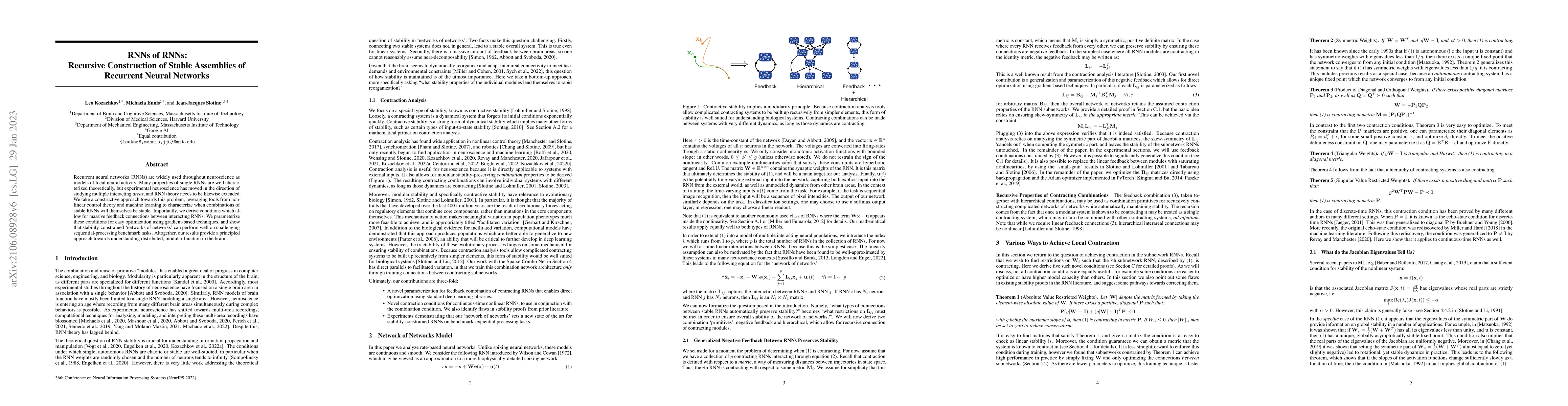 Thumbnail for RNNs of RNNs: Recursive Construction of Stable Assemblies of Recurrent
  Neural Networks