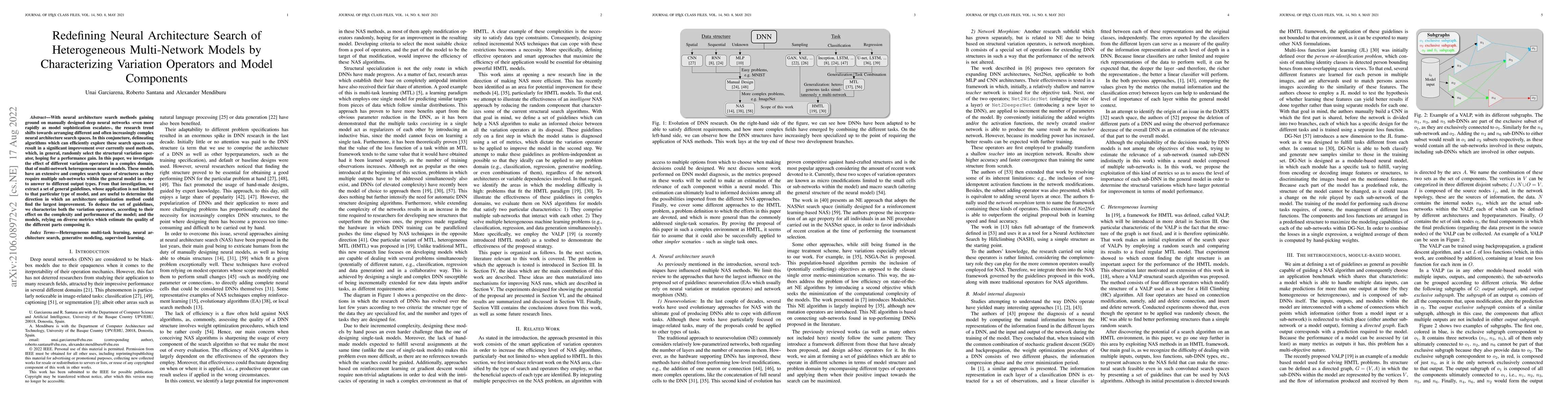 Thumbnail for Redefining Neural Architecture Search of Heterogeneous Multi-Network
  Models by Characterizing Variation Operators and Model Components