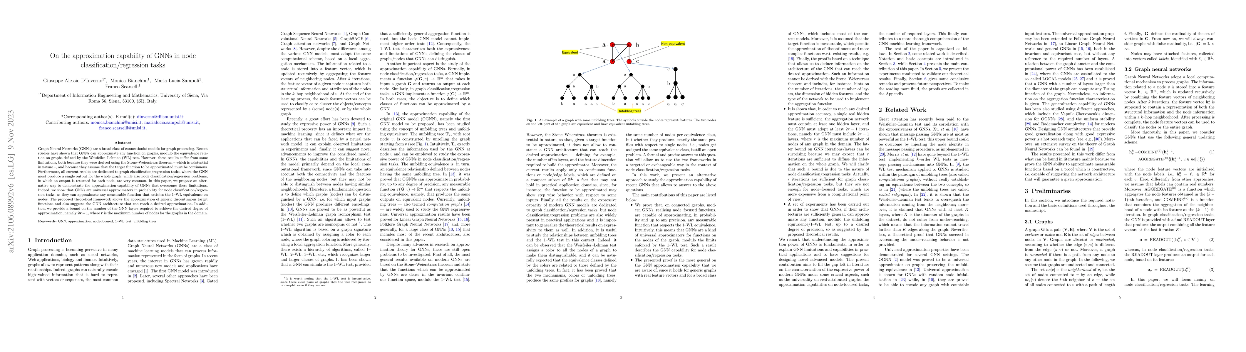 Thumbnail for On the approximation capability of GNNs in node
  classification/regression tasks