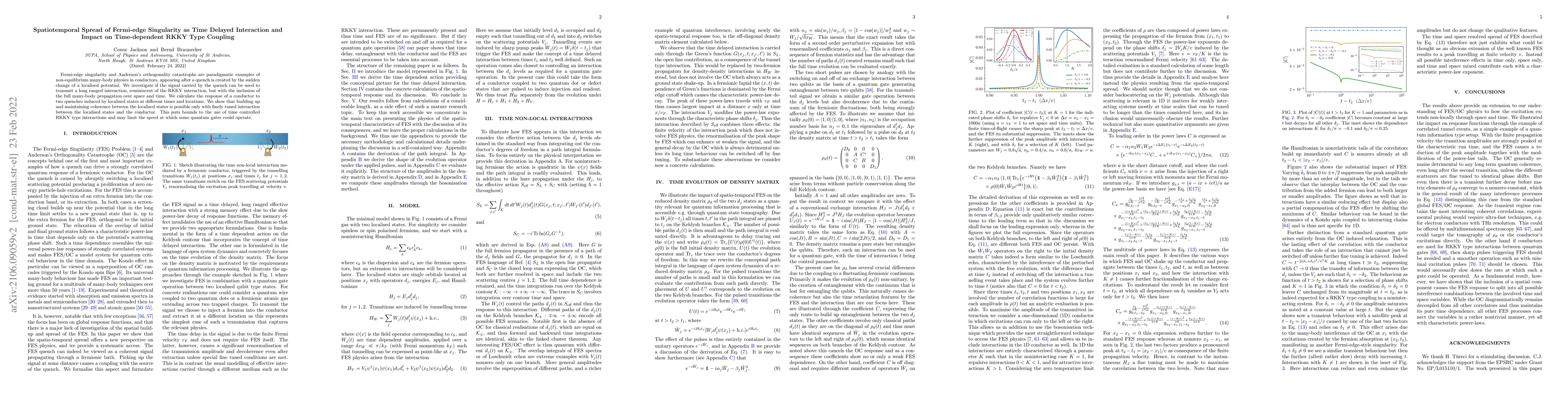 Thumbnail for Spatiotemporal Spread of Fermi-edge Singularity as Time Delayed
  Interaction and Impact on Time-dependent RKKY Type Coupling