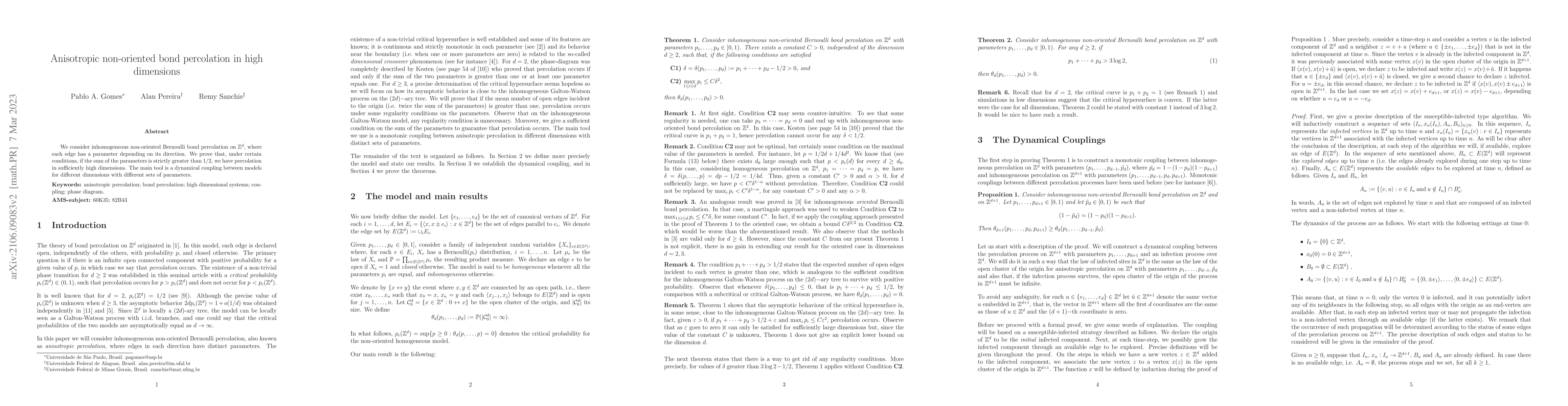 Thumbnail for Anisotropic non-oriented bond percolation in high dimensions