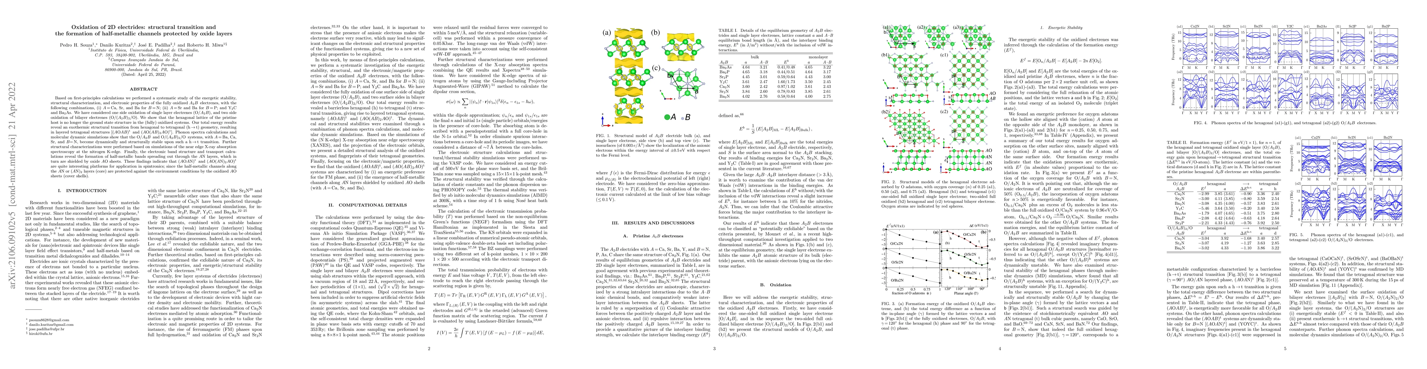 Thumbnail for Oxidation of 2D electrenes: structural transition and the formation of
  half-metallic channels protected by oxide layers