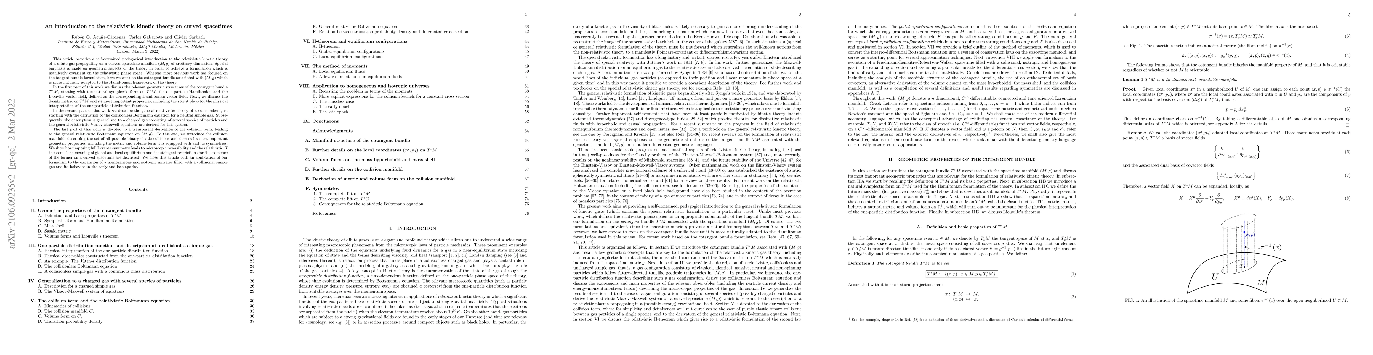 Thumbnail for An introduction to the relativistic kinetic theory on curved spacetimes