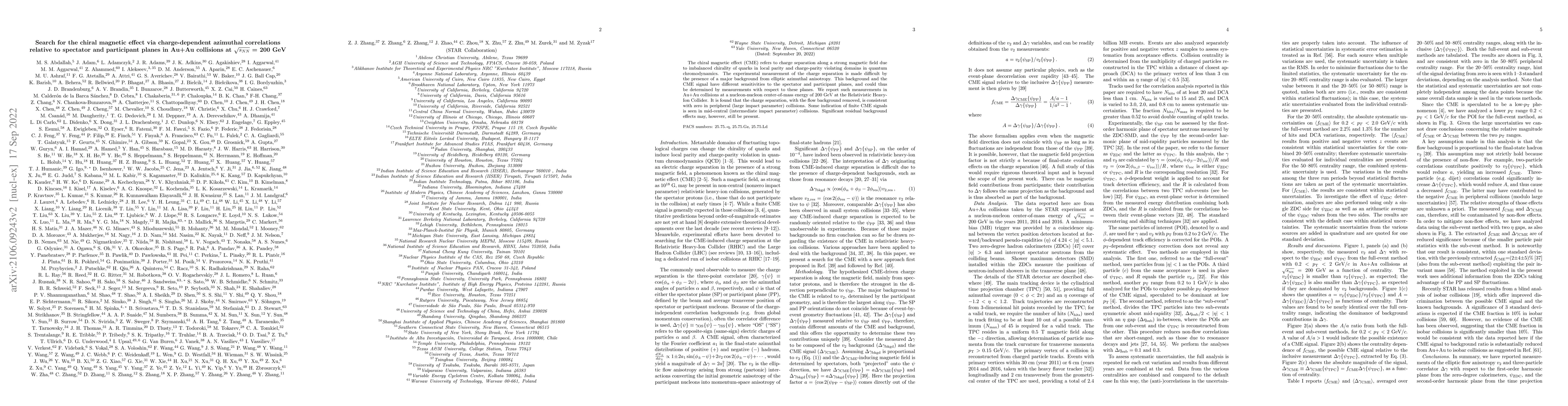 Thumbnail for Search for the chiral magnetic effect via charge-dependent azimuthal
  correlations relative to spectator and participant planes in Au+Au collisions
  at $\sqrt{s_{NN}}$ = 200 GeV