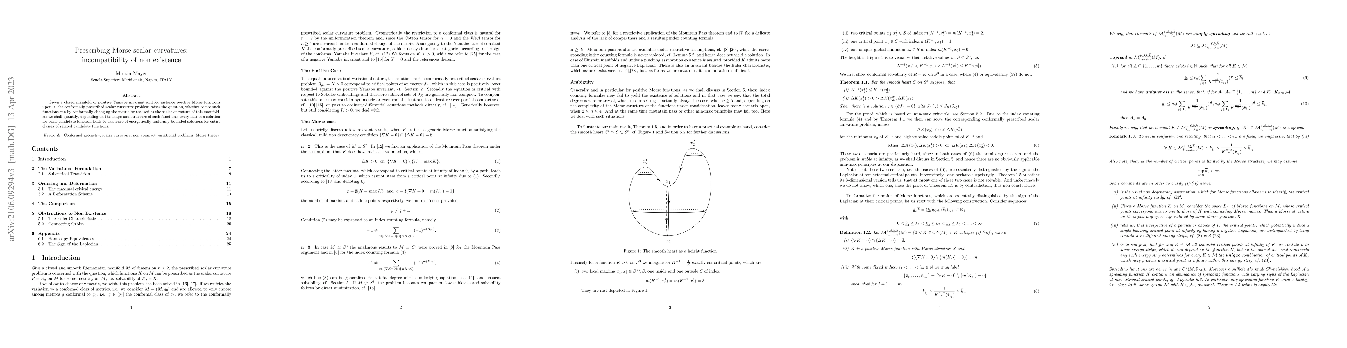 Thumbnail for Prescribing Morse scalar curvatures: incompatibility of non existence
