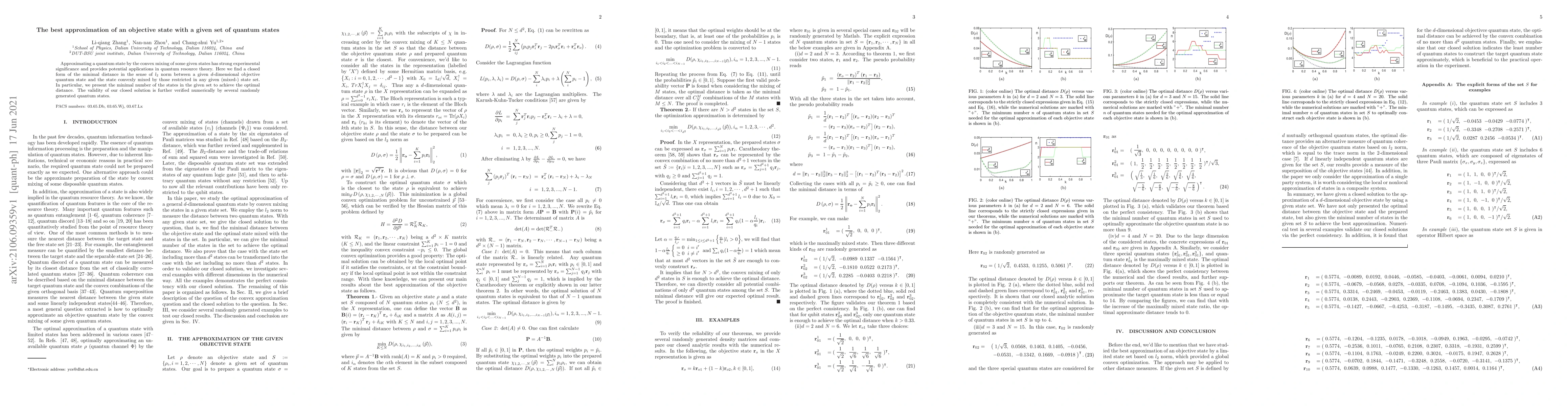 Thumbnail for The best approximation of an objective state with a given set of quantum
  states
