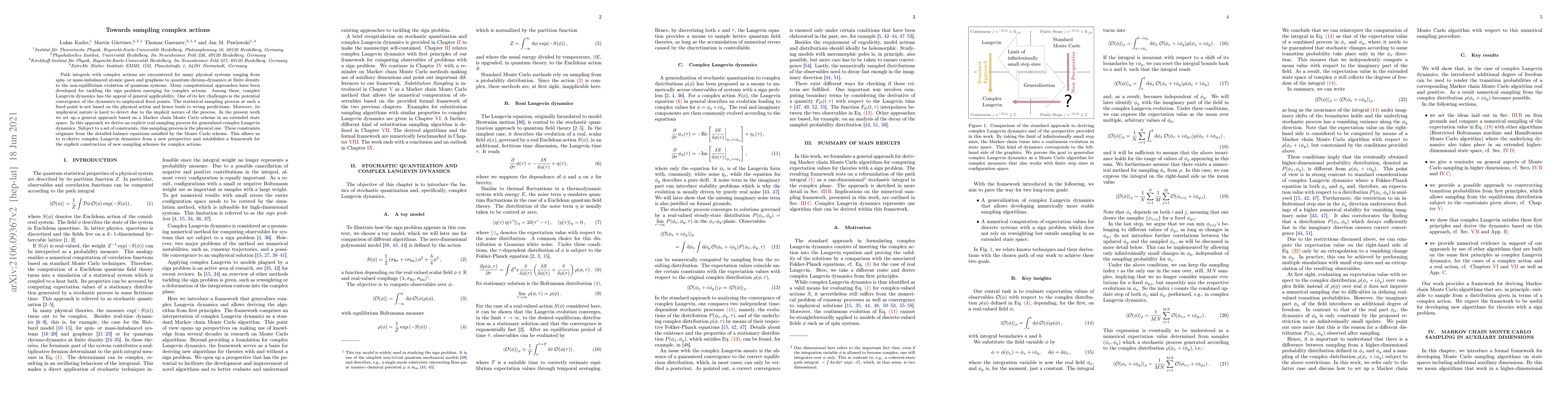 Thumbnail for Towards sampling complex actions