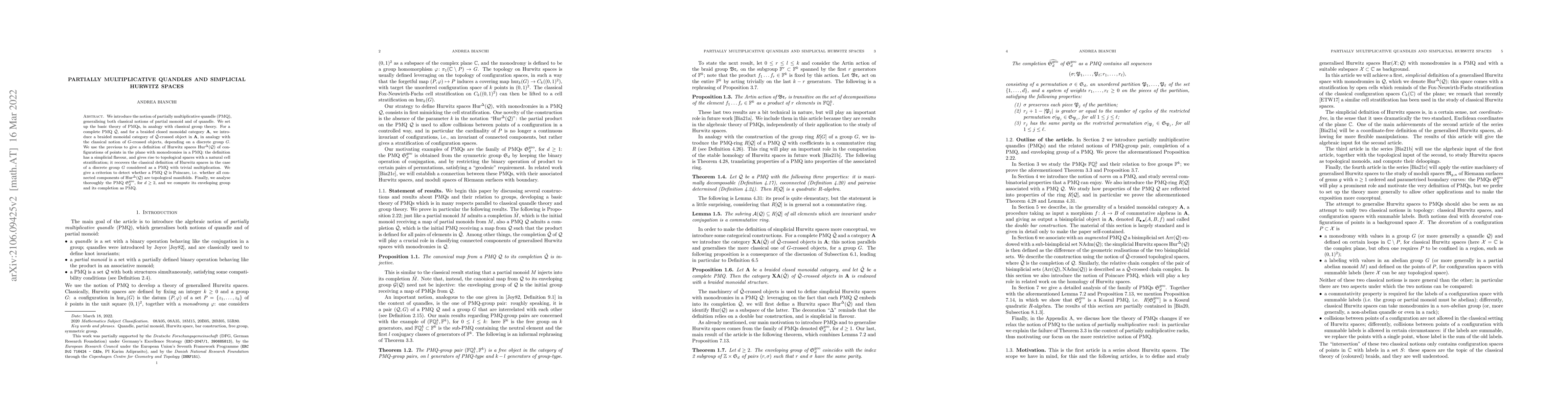 Thumbnail for Partially multiplicative quandles and simplicial Hurwitz spaces
