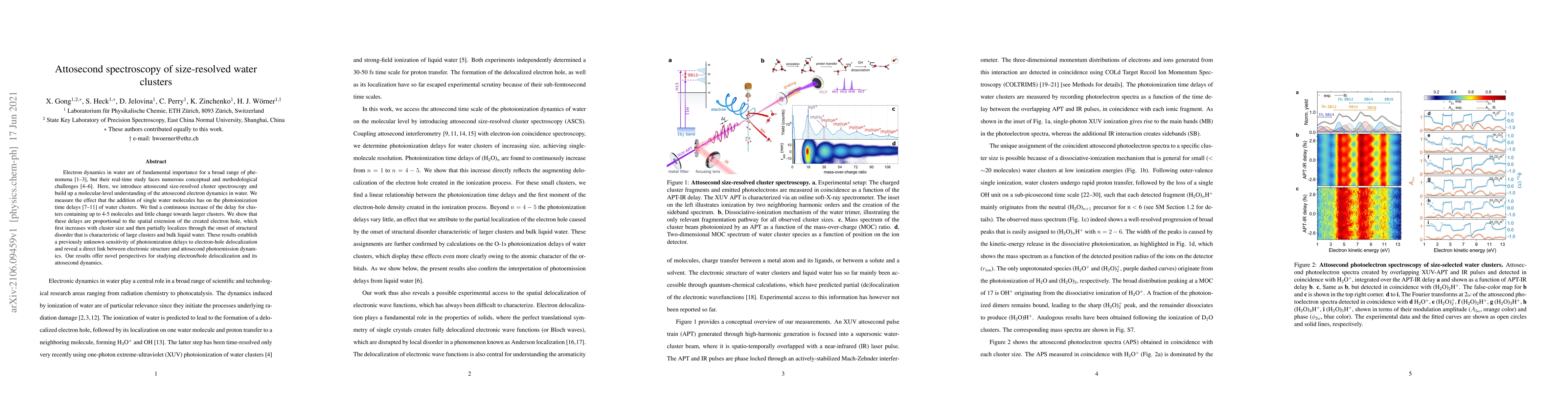 Thumbnail for Attosecond spectroscopy of size-resolved water clusters