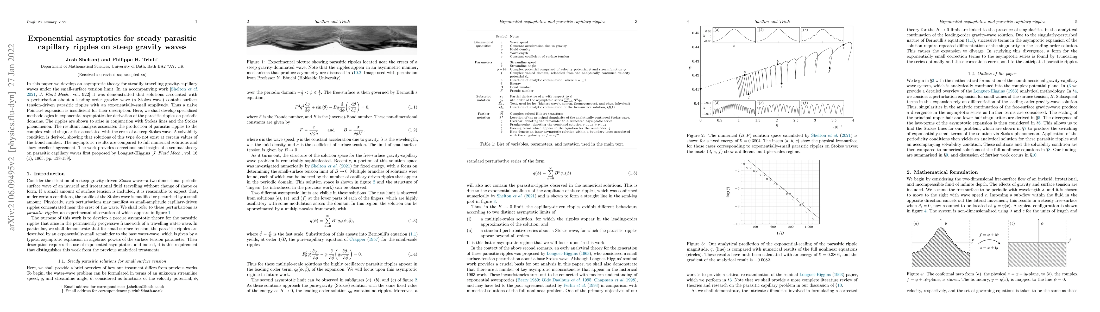 Thumbnail for Exponential asymptotics for steady parasitic capillary ripples on steep
  gravity waves