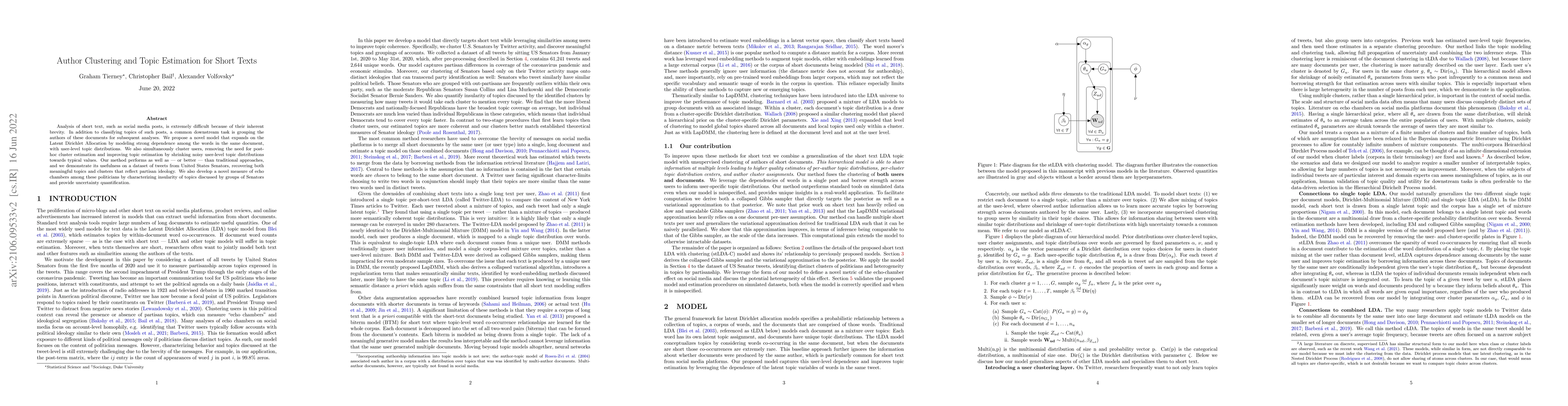Thumbnail for Author Clustering and Topic Estimation for Short Texts