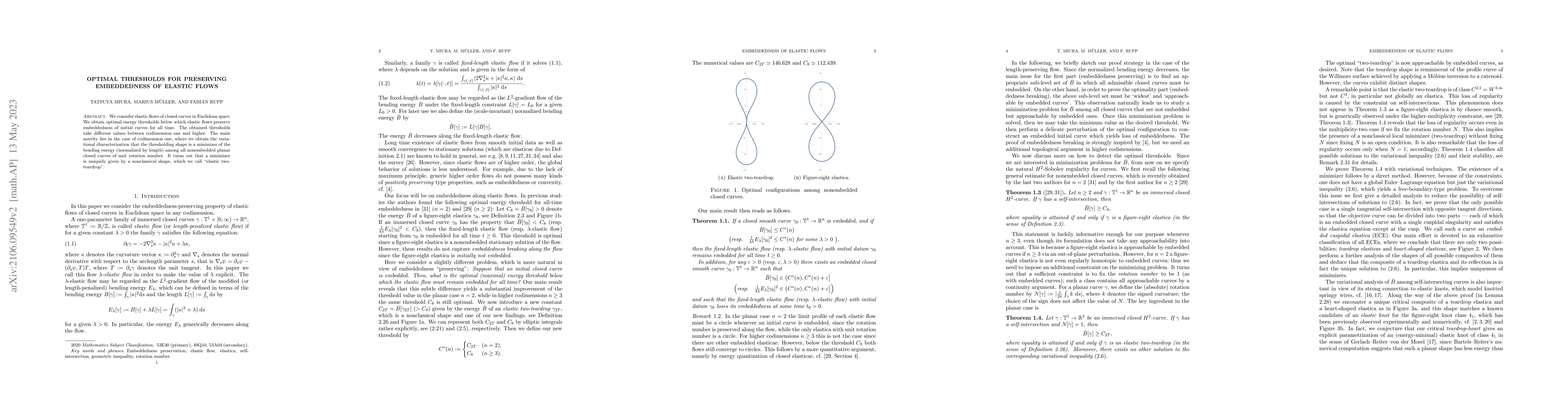Thumbnail for Optimal thresholds for preserving embeddedness of elastic flows