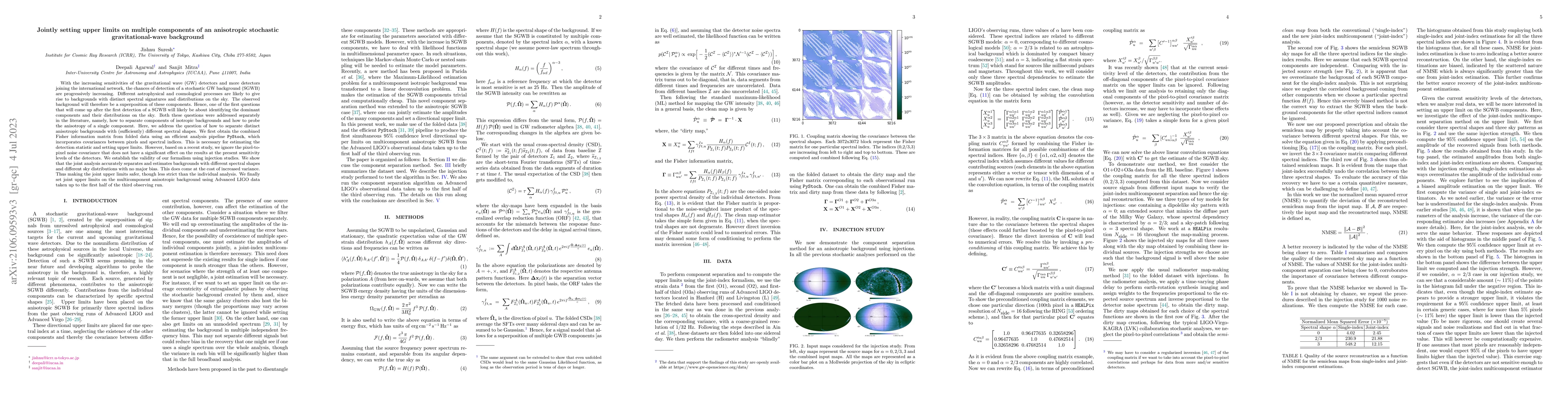Thumbnail for Jointly setting upper limits on multiple components of an anisotropic
  stochastic gravitational-wave background